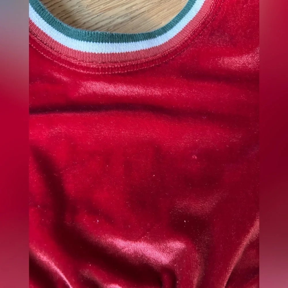 Rags girls red and green velvet dress girls 3/4 - Picture 2 of 4